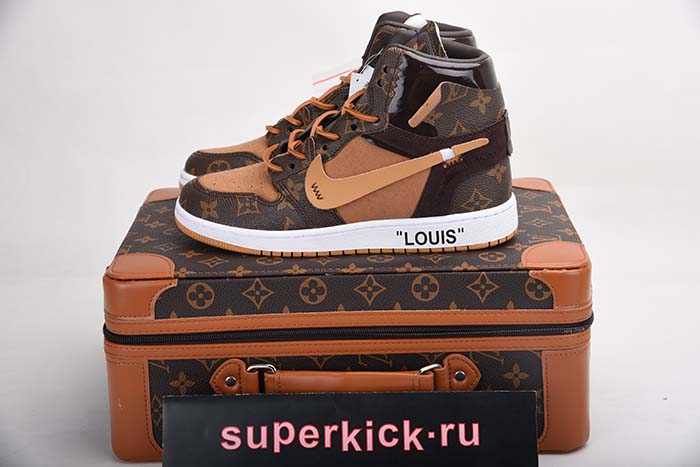 l**is V*t*n x off-white x air jordan 1 customs mens aq0818-202