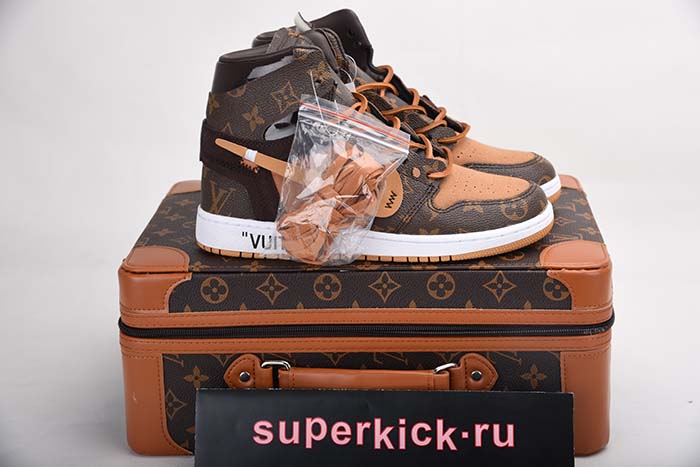 l**is V*t*n x off-white x air jordan 1 customs mens aq0818-202