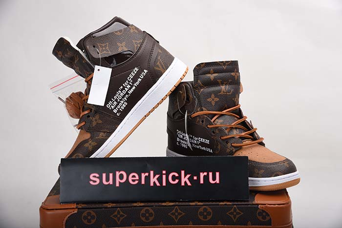 l**is V*t*n x off-white x air jordan 1 customs mens aq0818-202