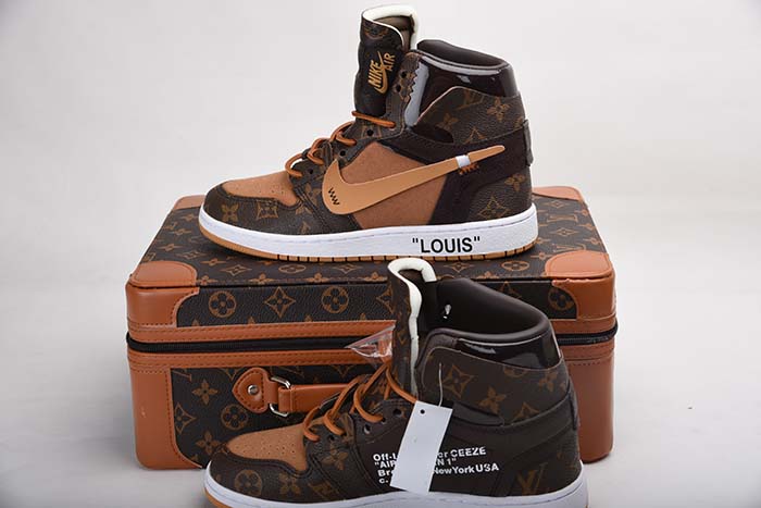 l**is V*t*n x off-white x air jordan 1 customs mens aq0818-202