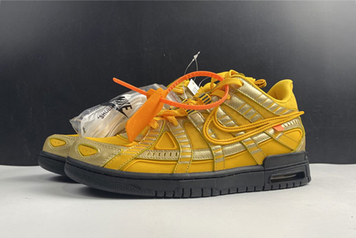 OFF-WHITE x Nike Air Rubber Dunk “University Gold” CU6015-100