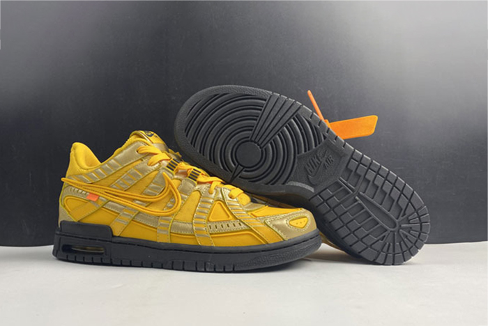 OFF-WHITE x Nike Air Rubber Dunk “University Gold” CU6015-100
