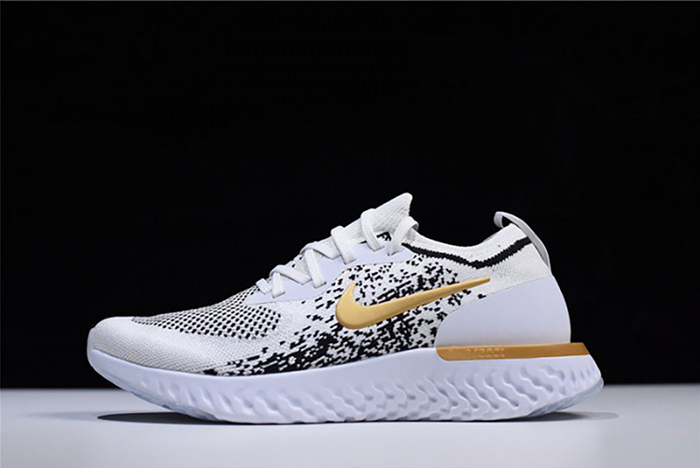 Men''s Nike Epic React Flyknit White/Black-Gold AQ0067-071